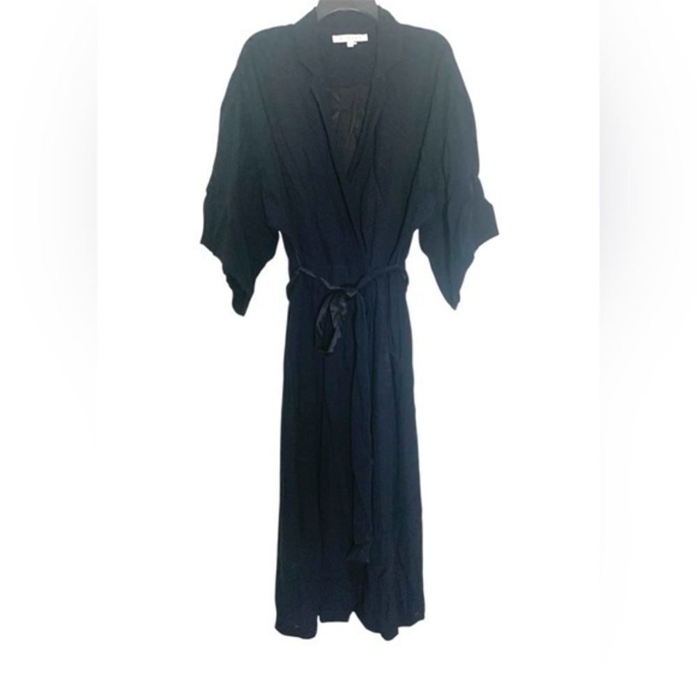 Xirena Persephone Dress V-neck Navy Blue Belted Classic Casual Basic Medium
